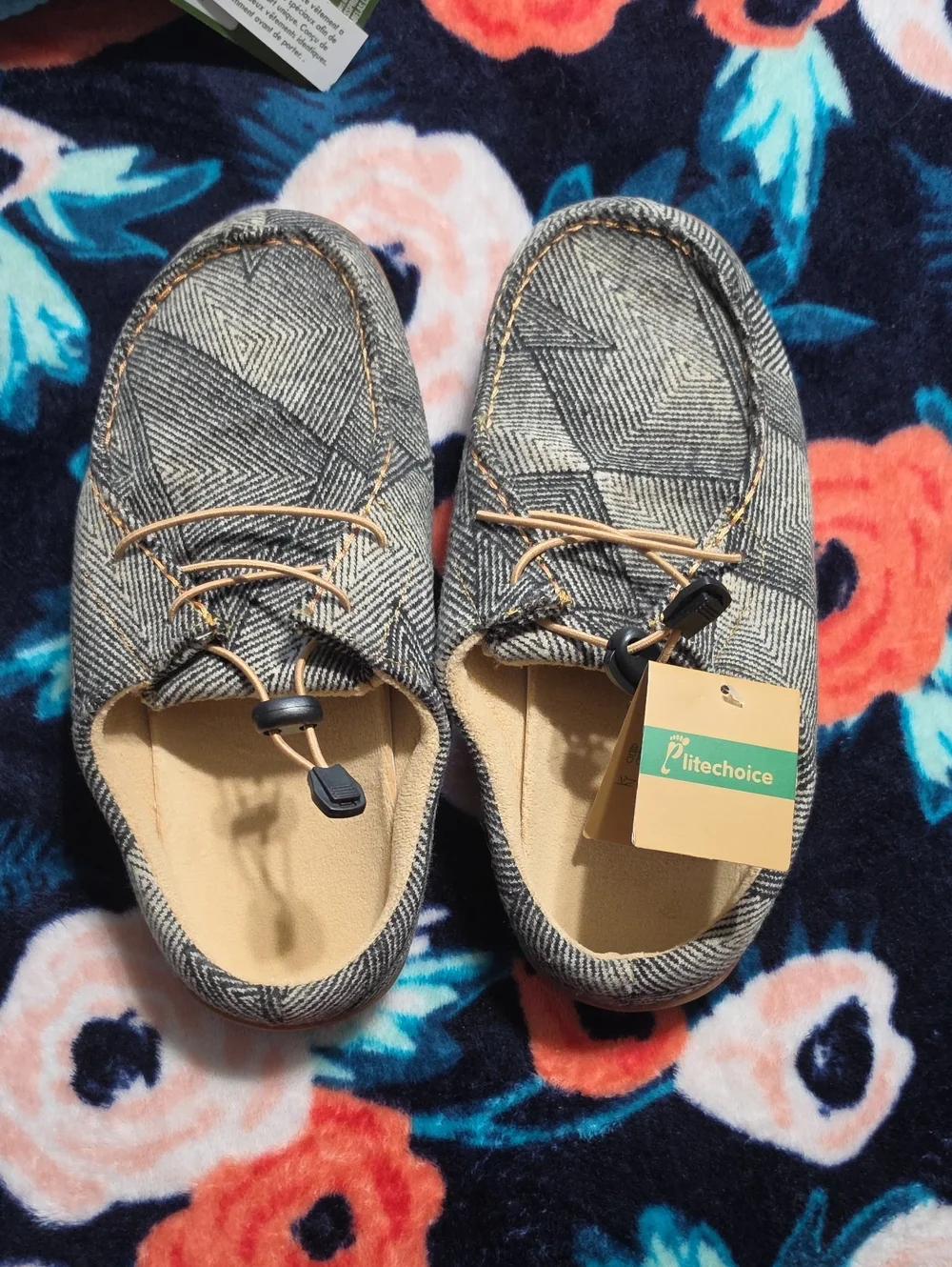 Men's Casual Gray Patterned Slip-On Shoes